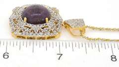 Fabulous Massive 21.2CTW Star Ruby & Topaz Necklace in Vermeil