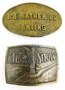 2 Vintage Winter Belt Buckles
