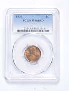 MS64 RD 1920 Lincoln Wheat Cent - Graded PCGS