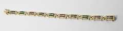 Colorful 14K Emerald, Sapphire, Ruby and Diamond  Bracelet