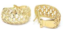 Wonderful 18kt Open Woven Diamond Cut Earrings