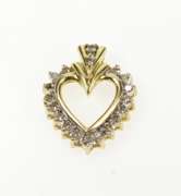 10K Yellow Gold Ornate Diamond Heart Love Valentine Gift Pendant