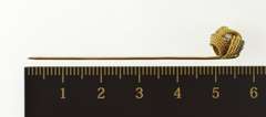 14K Yellow Gold Retro Diamond Inset Rope Knot Stick Pin