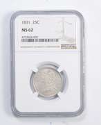MS62 1831 Liberty Cap Quarter - Graded NGC