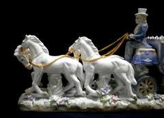 16inc Porcelain Carriage Off to The Ball