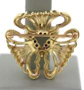 Pretty Yellow Gold Pearl and Garnet Brooch