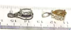 Sterling Silver Two Set Of White Topaz and Citrine p[endants