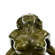 Lovers Play Bronze Sculpture on Marble Base