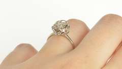 14K White Gold 0.25 Ct Diamond Solitaire Knot Engagement Ring