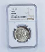 MS66+ 1935 Texas Independence Commemorative Half Dollar - Graded NGC