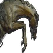 A Cowboy on Horse Woolly Chaps Bronze Sculpture