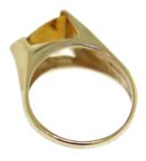 Pretty Yellow Gold Citrine Trillion Ring