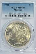 Basically Gem BU 1921 Morgan Silver Dollar. PCGS MS64+