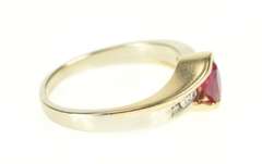 14K Yellow Gold Syn. Ruby Diamond Cluster Statement Cocktail Ring