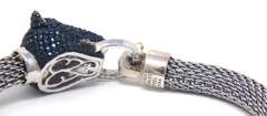 Sterling Silver Leopard Head Mesh Bracelet