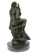 Native American Warrior Bronze Sculpture