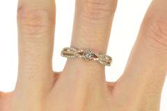 14K White Gold 0.60 Ctw Diamond Halo Criss Cross Engagement Ring