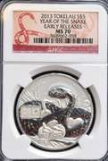 2013 Tokelau S$5 Year Of The Snake ER NGC MS70