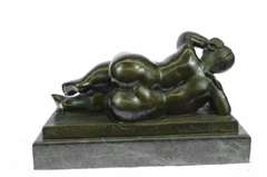 Classic Female Bronze Sculpture on Marble Base Statue