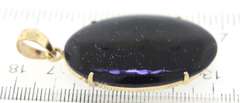 Amazing 18kt Large Oval Goldstone Pendant