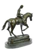 Jockey on Racehorse Bronze Sculpture