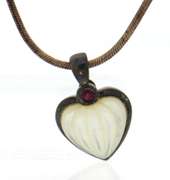 Italian Heart Shaped Sterling Silver Necklace