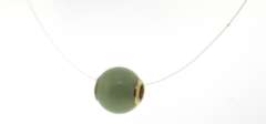 Green Jade on Clear Cord Necklace