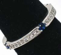 Sterling Silver Blue and White CZ Eternity Ring