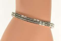 14K White Gold 2.62 Ctw Diamond Channel Squared Tennis Bracelet