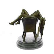 Details about 2 Pcs Handcrafted Sexy Nude Woman on Sofa Chair Bronze Sculpture Statue Figurine