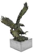 Eagle Landing Action Figural Bronze Sculpture