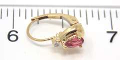 Fancy Pear Pink Tourmaline & Diamond Earrings