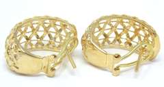 Wonderful 18kt Open Woven Diamond Cut Earrings