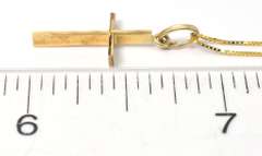 Dainty Textured Cross in 14KT Yellow Gold