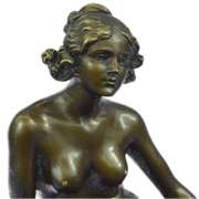 Nude Girl Sitting Bronze Sculpture