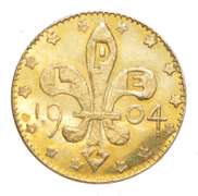 1904 MO Louisiana Purchase Exposition Gold Coin - 14 Stars - "1/4"