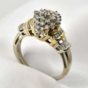 Bold White Gold Diamond Cluster