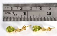 Pear Shaped Peridot Dangle Earrings