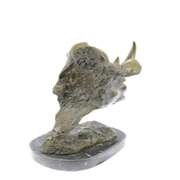 Rhino with Horn Bronze Sculpture