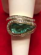 Ladies 14K Quartz and Diamond Bypass Ring