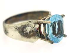 Vintage Sterling Silver Blue Topaz Ring