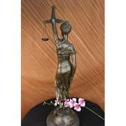 Greek Goddess Blind Justice Bonded Bronze Statue