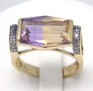 Fancy Cut Ametrine and Diamond Ring