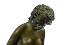 Young Cherub and a Lady Bronze Sculpture