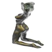 Nude Girl Beneath The Wind Bronze Sculpture