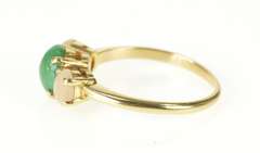 14K Yellow Gold Oval Turquoise Coral Retro Statement Ring