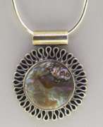 Italian Sterling Silver Mexico Abalone Necklace