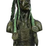 Indian Native American Chief Eagle Bust Bronze Statue