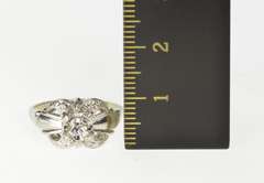 14K White Gold Retro 1950's Diamond Solitaire Engagement Ring