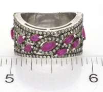 Sparkling Ruby & Diamond Ring in Sterling Silver
